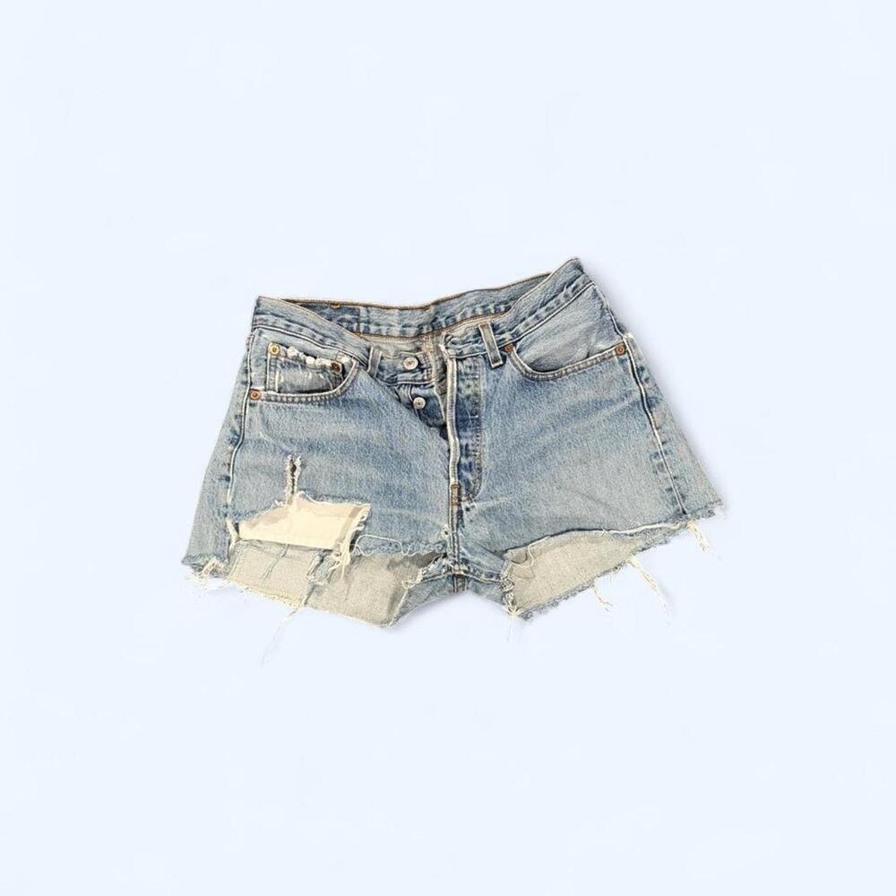Vintage Levi’s 501 Distressed Denim Shorts – Women’s 28